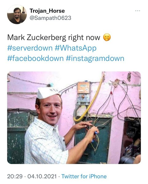 Новости: Наташа, Марк все уронил: шутки и мемы про глобальный сбой в работе Facebook, WhatsApp и Instagram  – фото №7